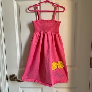 Hanna Andersson Pink Sundress with Yellow Floral Appliqué